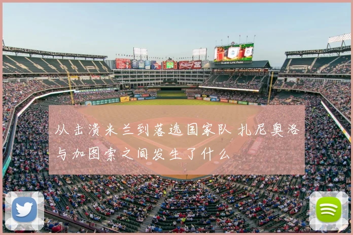 从击溃米兰到落选国家队 扎尼奥洛与加图索之间发生了什么